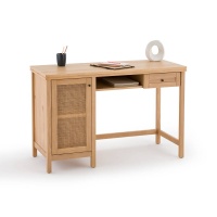 Стол Письменный из массива сосны и плетения Gabin единый размер бежевый LA REDOUTE INTERIEURS  фото, kupilegko.ru